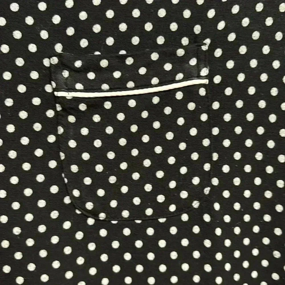 Soma Sleepwear Gown/Sleep Shirt Black With White Dots Size Small - Picture 3 of 6